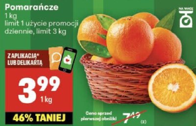 Pomarańcze promocja w Delikatesy Centrum