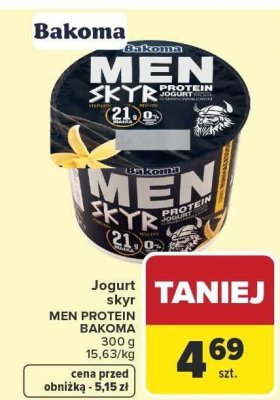 Jogurt skyr MEN PROTEIN BAKOMA promocja w Carrefour Market