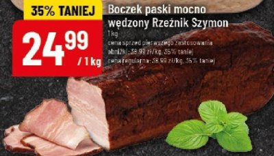 Boczek paski mocno wędzony Rzeźnik Szymon promocja w POLOmarket