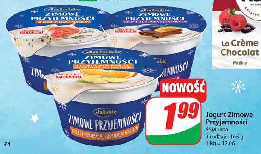 Jogurt śliwka z cynamonem Jalubię promocja w Dino