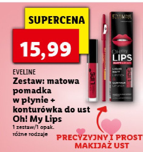 Pomadka w p艂ynie + kredka do ust Eveline oh! my lips promocja