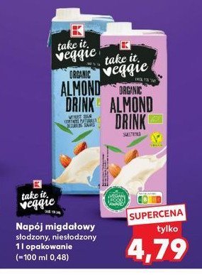 Napój migdałowy niesłodzony K-take it veggie promocja w Kaufland