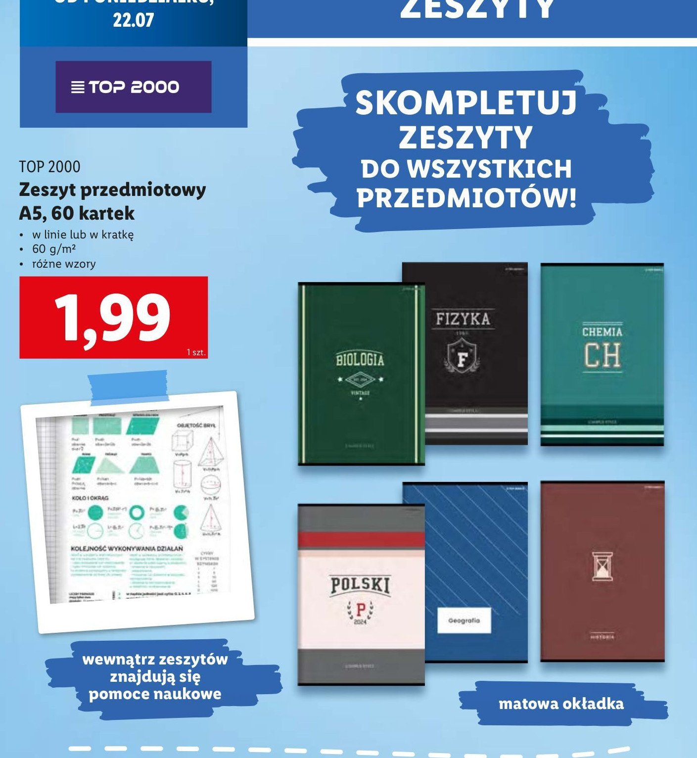 Zeszyt tematyczny a5/60 linia j. polski Top-2000 promocja