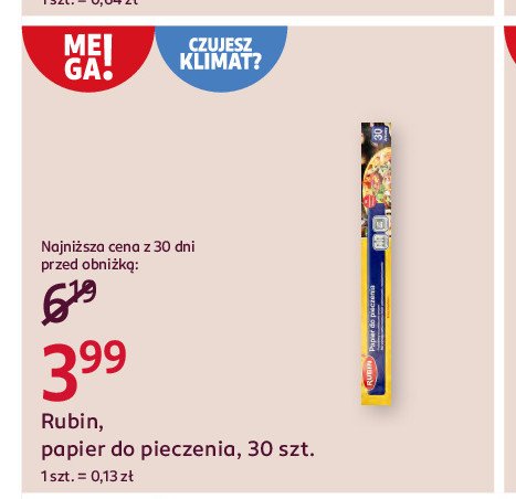 Papier do pieczenia Rubin promocja w Rossmann