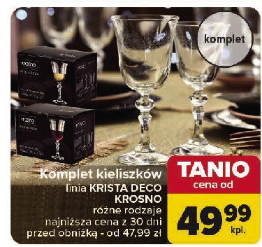 Kieliszek do czerwonego wina krista deco Krosno s.a. promocja w Carrefour