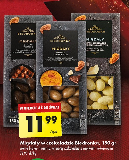 Migdały w czekoladzie tiramisu Biedronka promocja w Biedronka