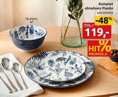 Komplet obiadowy Piante porcelana 18 elem. promocja w Black Red White