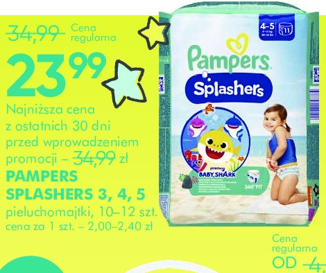 Pieluchy do pływania 5-6 Pampers splashers promocja