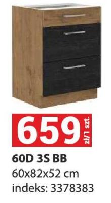 Szafka 60D 3S BB 60x82x52 cm promocja w Merkury Market