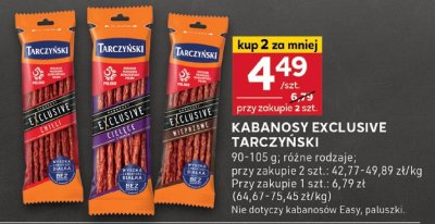 Kabanosy Exclusive różne rodzaje Tarczyński promocja w Stokrotka