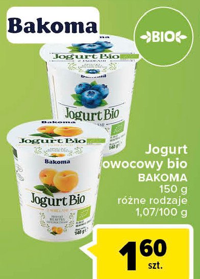 Jogurt jagoda Bakoma jogurt bio promocje
