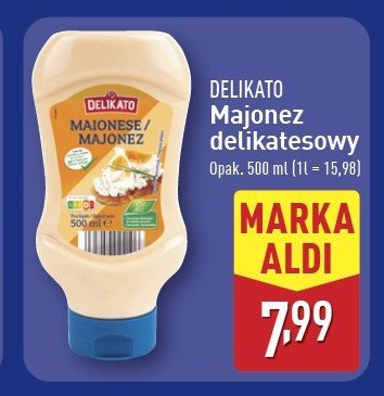Majonez delikatesowy Delikato promocja w Aldi
