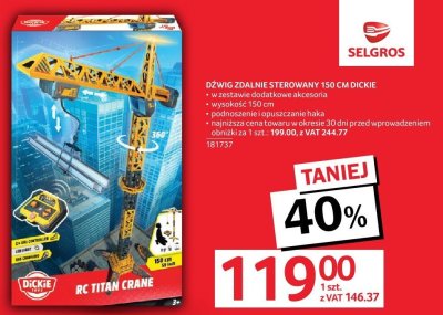 Dźwig zdalnie sterowany 150 cm Dickie promocja w Selgros