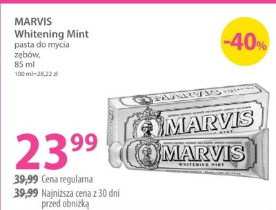 Pasta do zębów MARVIS Whitening Mint promocja w Hebe