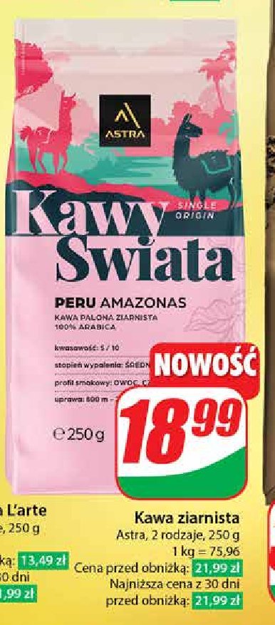 Kawa peru amazonas Astra kawy świata Astra caffee promocja