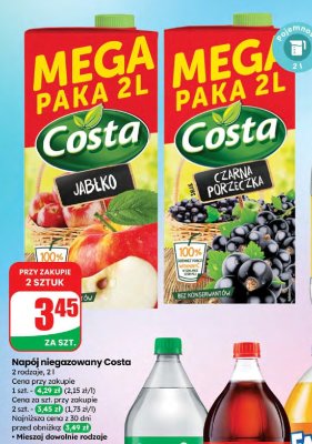 Napój niegazowany Costa czarna porzeczka promocja w Dino