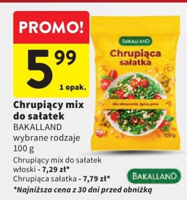 Chrupiący mix do sałatek BAKALLAND promocja w Intermarche
