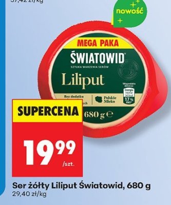 Ser żółty Liliput Światowid 680g promocja w Biedronka