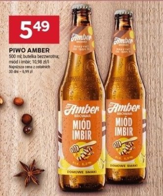 Piwo Amber Miód Imbir promocja w Stokrotka
