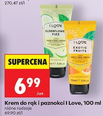 Krem do rąk i paznokci I Love, 100 ml promocja w Biedronka