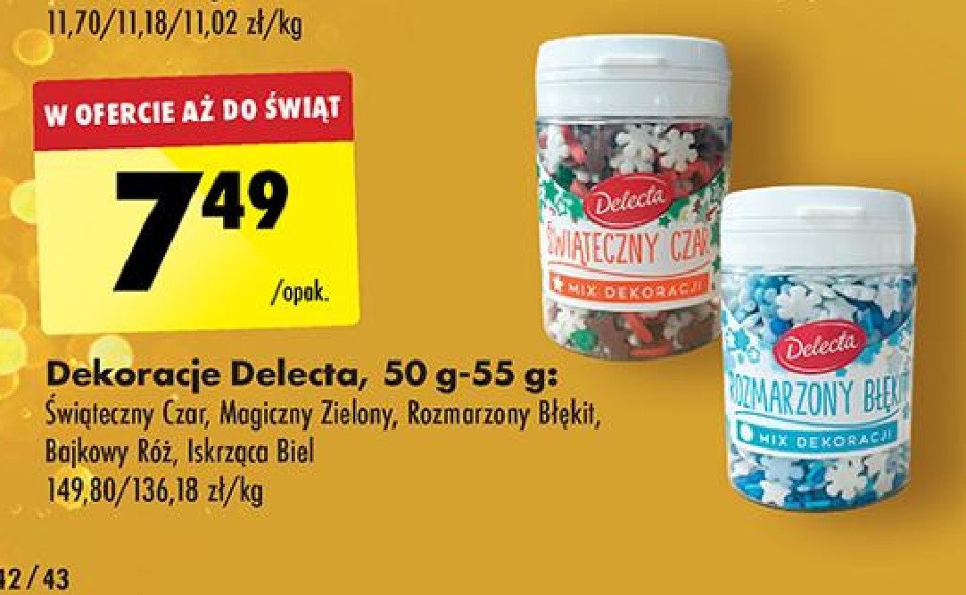 Mix dekoracji magiczny zielony Delecta promocja w Biedronka