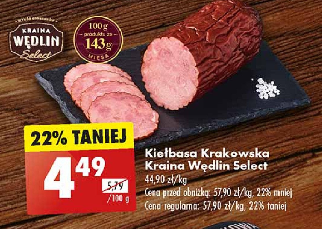 Kiełbasa krakowska Kraina wędlin select promocja