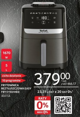 Frytownica beztłuszczowa Tefal Easy Fry EY551HE0 promocja w Selgros