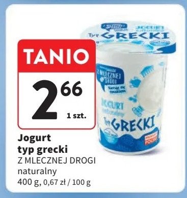 Jogurt naturalny Z mlecznej drogi promocja w Intermarche