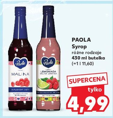 Syrop malina limonka Paola lemoniada promocja