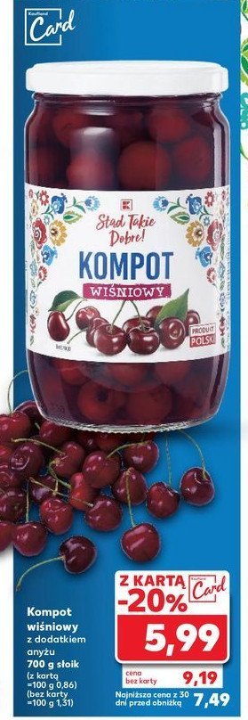 Kompot wiśniowy K-classic stąd takie dobre! promocja