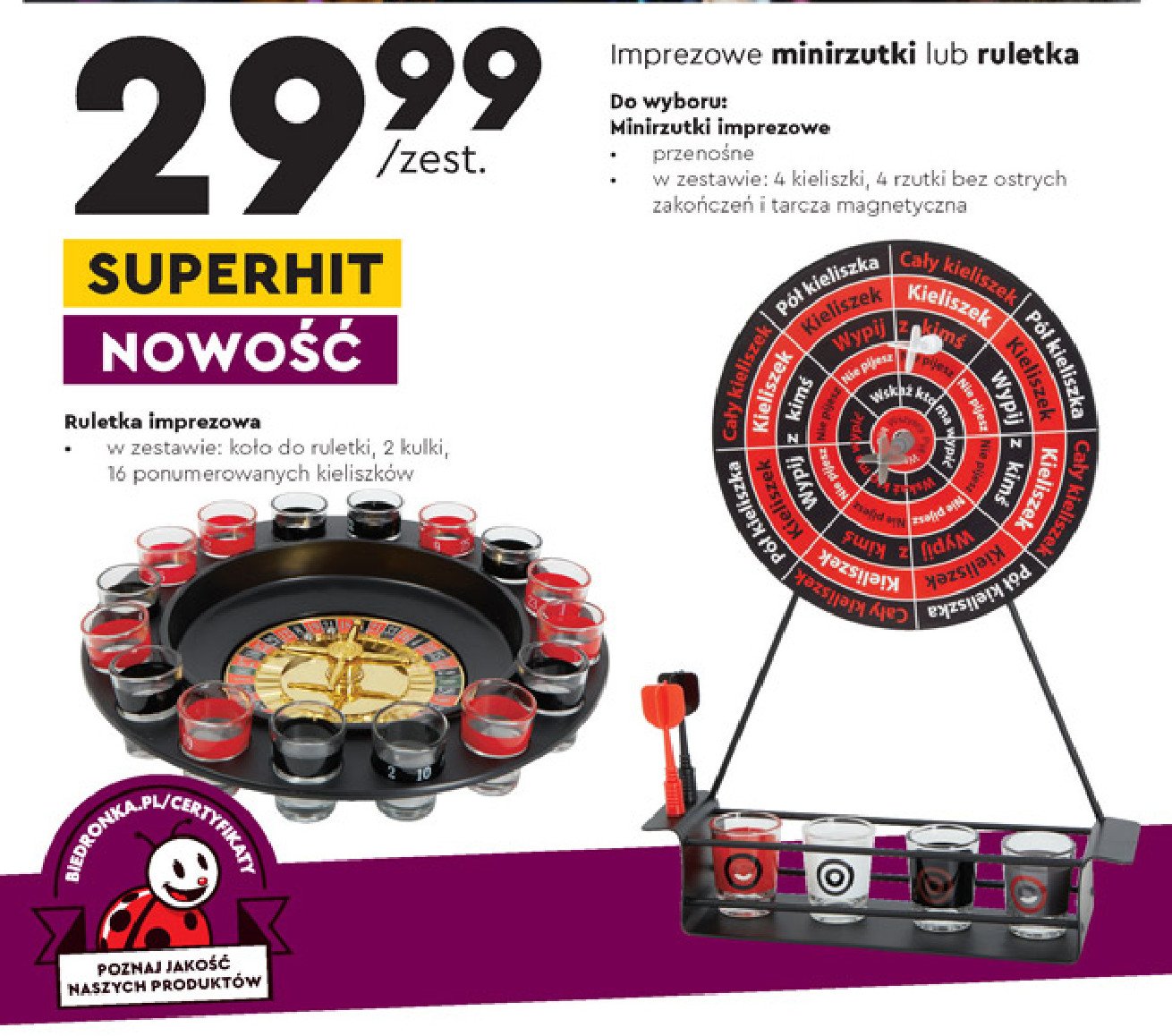 Ruletka z kieliszkami promocja