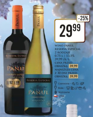 Wino Panul Reserva Especial białe Chardonnay promocja w Dino