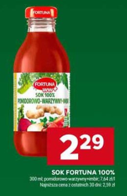 Sok Fortuna 100% pomidorowo-warzywny-mix promocja w Stokrotka