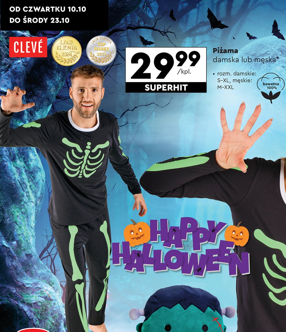 Piżama damska s-xl Cleve promocja w Biedronka