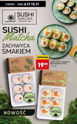 Zestaw Sushi z dodatkiem Matcha Sakura, 175 g Sushi Sakura promocja w Biedronka