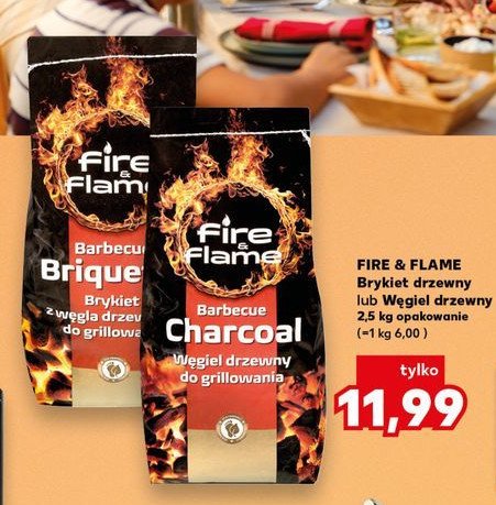 Brykiet drzewny Fire & flame promocja w Kaufland