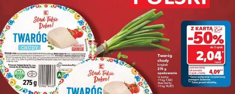 Twaróg chudy K-classic stąd takie dobre! promocja w Kaufland