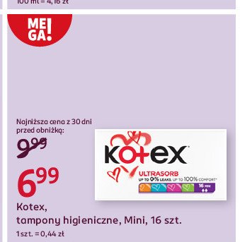 Tampony mini KOTEX ULTRA promocja w Rossmann