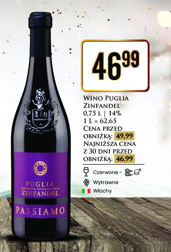 Wino PASSIAMO PUGLIA ZINFANDEL promocja w Dino