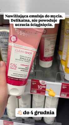 Emulsja do mycia twarzy nawilżająca Face Therapy Professional Clean Shot  promocja w Rossmann