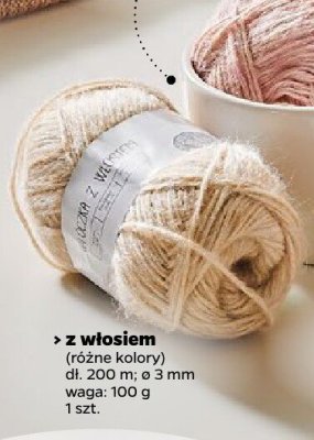 Włóczka z włosiem (różne kolory) promocja w Netto