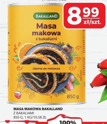 Masa makowa Bakalland z bakaliami, 850g promocja w Top Market