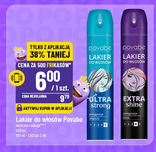 Lakier do włosów extra shine Povabe promocja