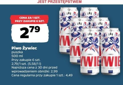 Piwo Żywiec puszka promocja w Netto