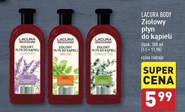 Ziołowy płyn do kąpieli eukaliptus Lacura promocja w Aldi