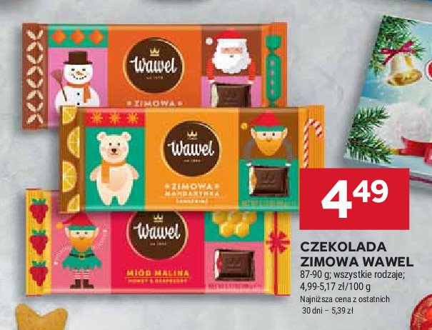 Czekolada zimowa mandarynka Wawel promocja