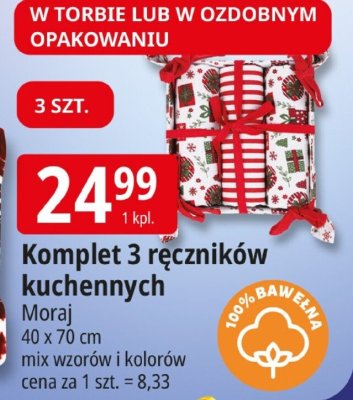 Komplet 3 ręczników kuchennych Moraj promocja w Leclerc