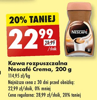Kawa Nescafe crema promocja w Biedronka