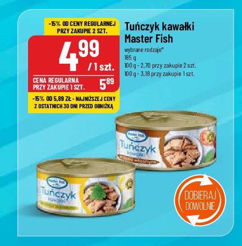 Tuńczyk kawałki w oleju sojowym Master fish promocja