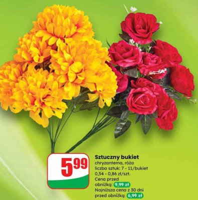 Sztuczny bukiet róż promocja w Dino
